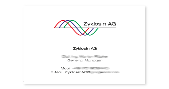 Zyklosin Visitenkarte